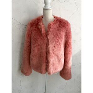PHILANTHROPY Pink Synthetic Fur Jacket Coat Size Medium